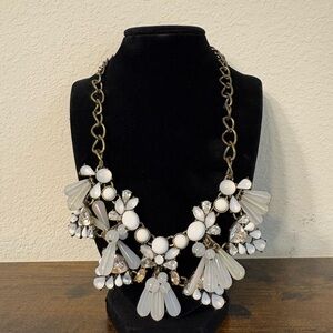 Sugarfix by Baublebar white crystal and beads statement copper necklace. PO